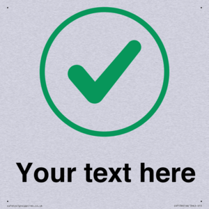 Custom plain background, green tick in circle sign